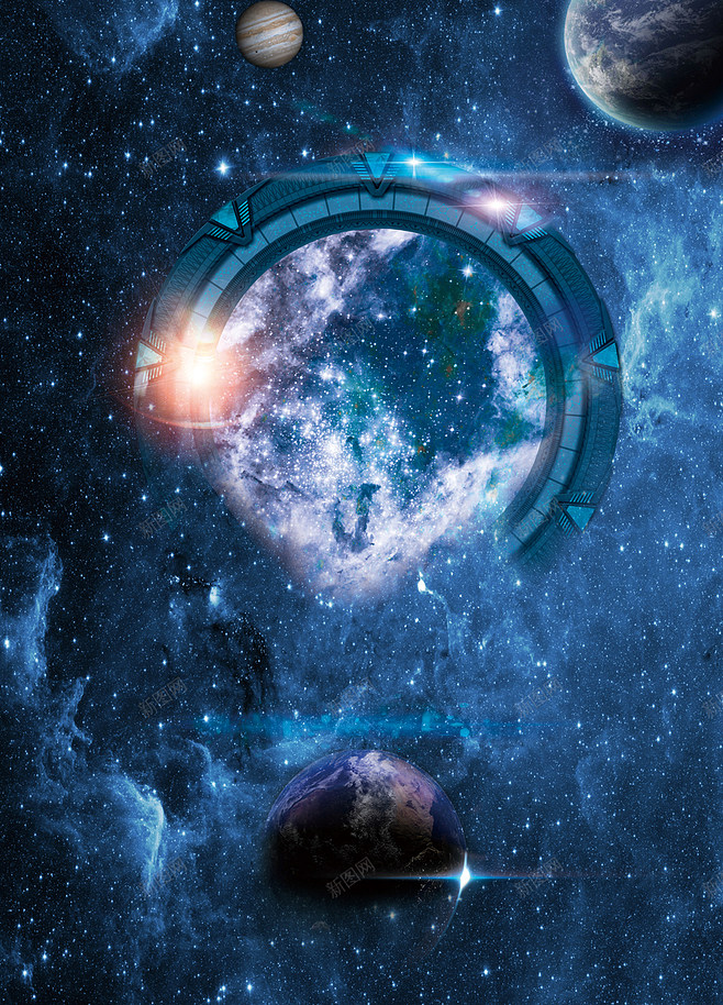 酒吧开业星际之门海报背景 页面网页 平面.